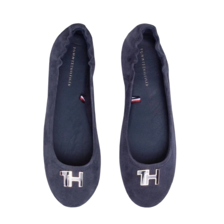 TOMMY HILFIGER BALERINY SKÓRZANE TH HARDWARE