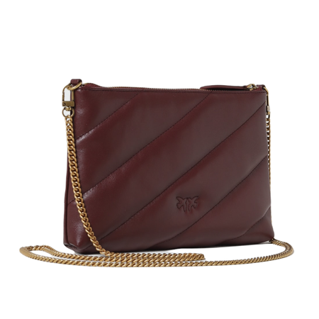 PINKO TOREBKA SKÓRZANA FLAT BAG Z PIKOWANEJ NAPPY