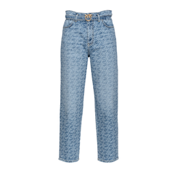 PINKO JEANSY DAMSKIE MOM FIT Z DENIMU Z LOGO