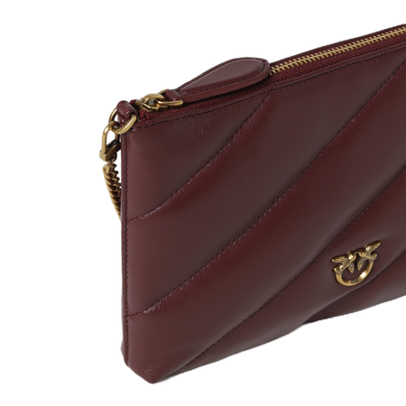 PINKO TOREBKA SKÓRZANA FLAT BAG Z PIKOWANEJ NAPPY