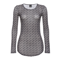 PINKO BLUZKA DAMSKA Z DŁUGIM RĘKAWEM Z LOGO