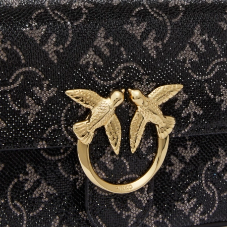 PINKO TOREBKA SKÓRZANA Z KRYSZTAŁKAMI LOVE ONE POCKET