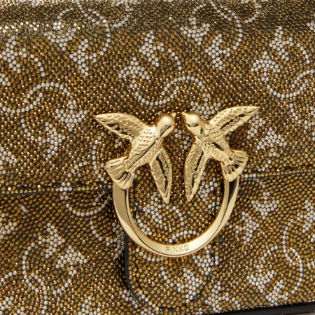 PINKO TOREBKA SKÓRZANA Z KRYSZTAŁKAMI LOVE ONE POCKET