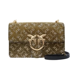 PINKO TOREBKA SKÓRZANA Z KRYSZTAŁKAMI LOVE ONE MINI