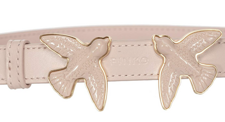 PINKO CIENKI PASEK ZE SZCZOTKOWANEJ SKÓRY