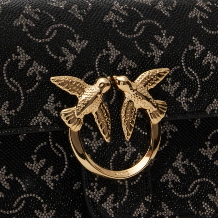 PINKO TOREBKA SKÓRZANA Z KRYSZTAŁKAMI LOVE ONE MINI