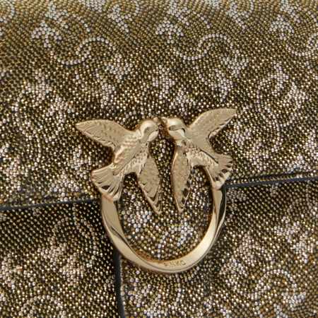 PINKO TOREBKA SKÓRZANA Z KRYSZTAŁKAMI LOVE ONE MINI