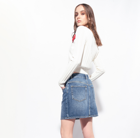 PINKO KRÓTKI KARDIGAN Z HAFTOWANYMI CZEREŚNIAMI