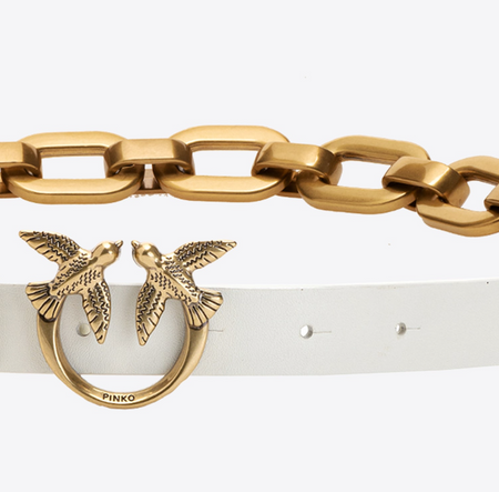 PINKO PASEK LOVE BIRDS Z MAKRO-ŁAŃCUSZKIEM